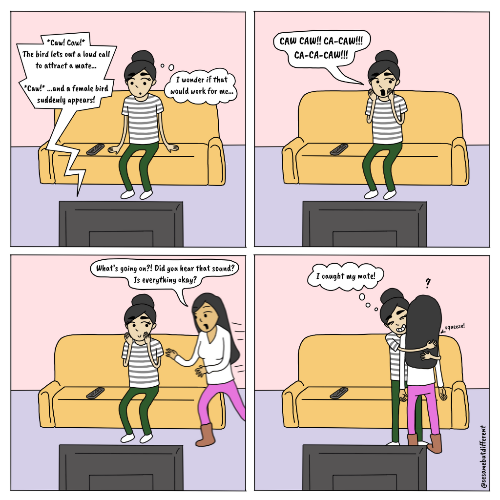 sesame but different lesbian comics lgbtq webcomic about mating calls