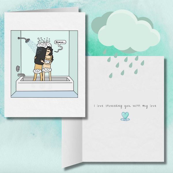 Shower You With Love Lesbian Valentine's Day Card