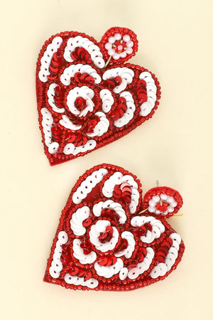 Love Blossom Heart Beaded Valentine Earrings - Six Shooter Junction Boutique
