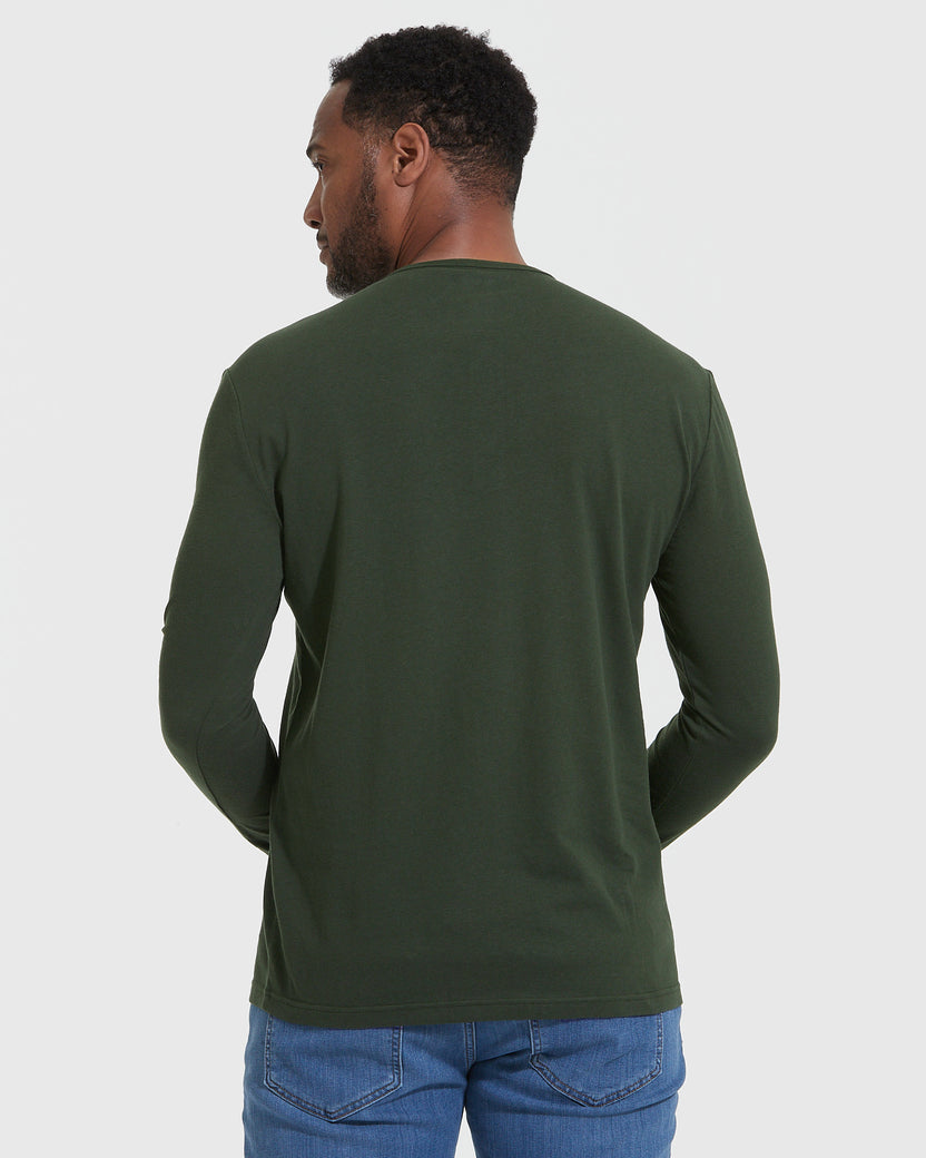 Military Green Long Sleeve Henley – True Classic