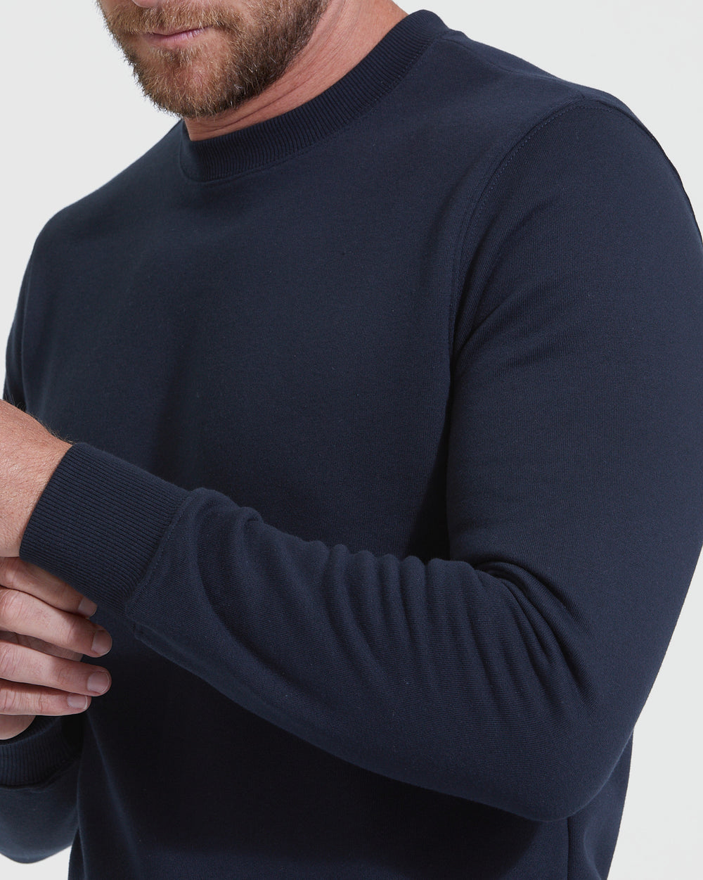 Black Fleece French Terry Pullover Crew Neck Sweatshirt – True Classic