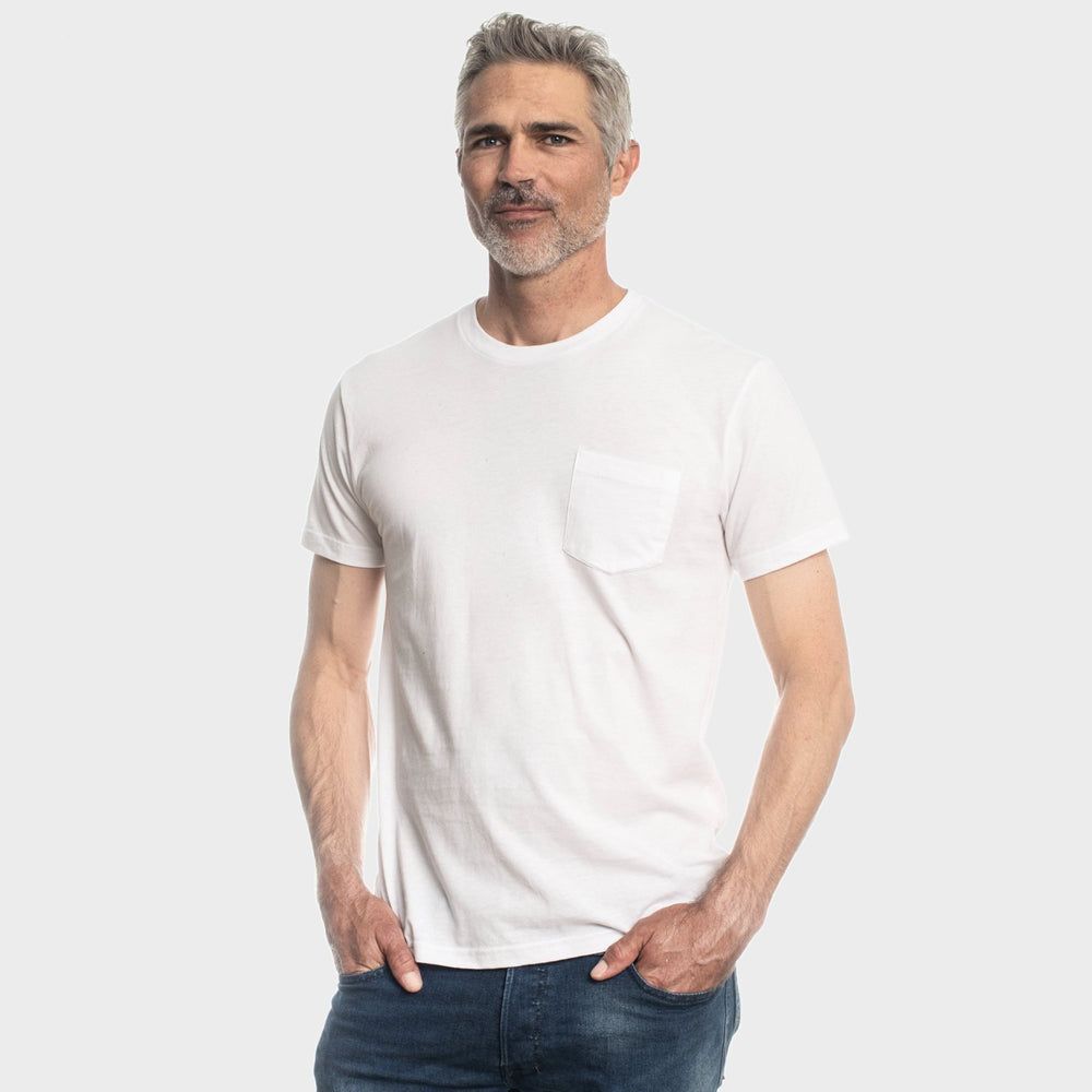 Adentro mezcla Paine Gillic Camiseta blanca con bolsillo | Camiseta blanca con bolsillo para hombre |  True Classic
