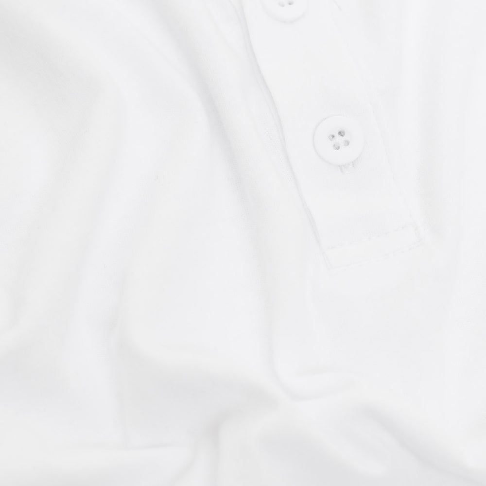 Raceday White 3/4 sleeve Henley shirt