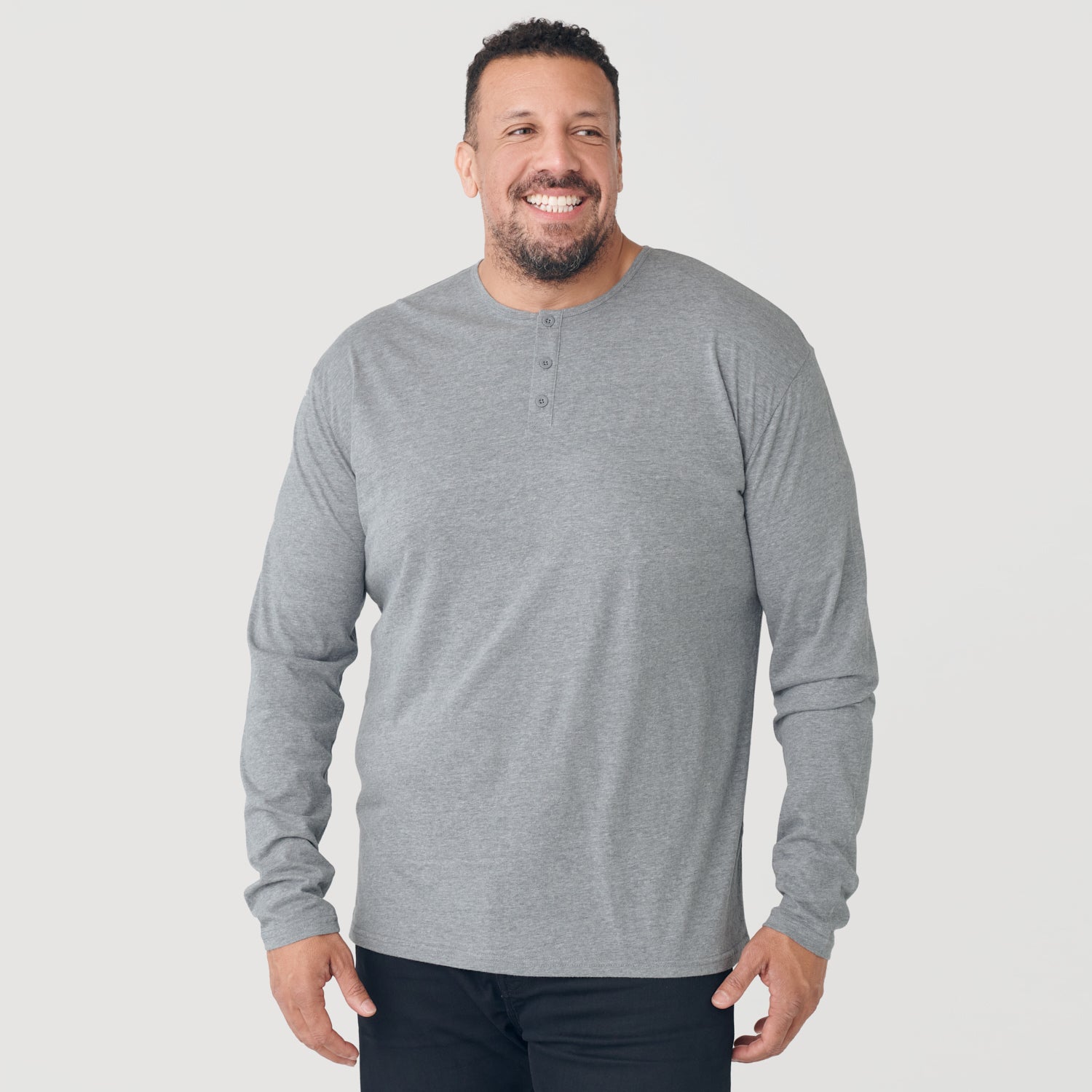 Black Long Sleeve Henley | Men's Black Henley Long Sleeve | True