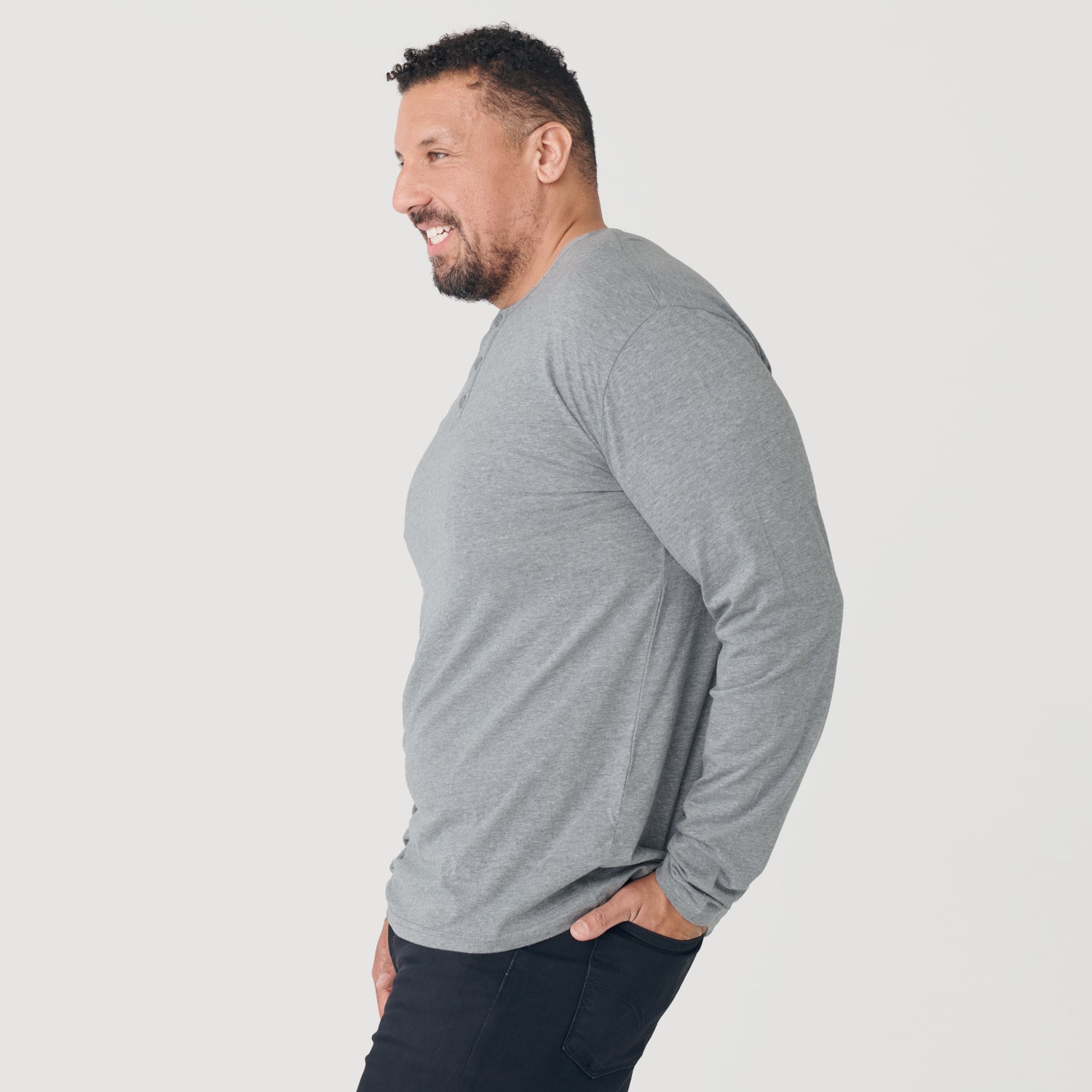 Black Long Sleeve Henley | Men's Black Henley Long Sleeve | True