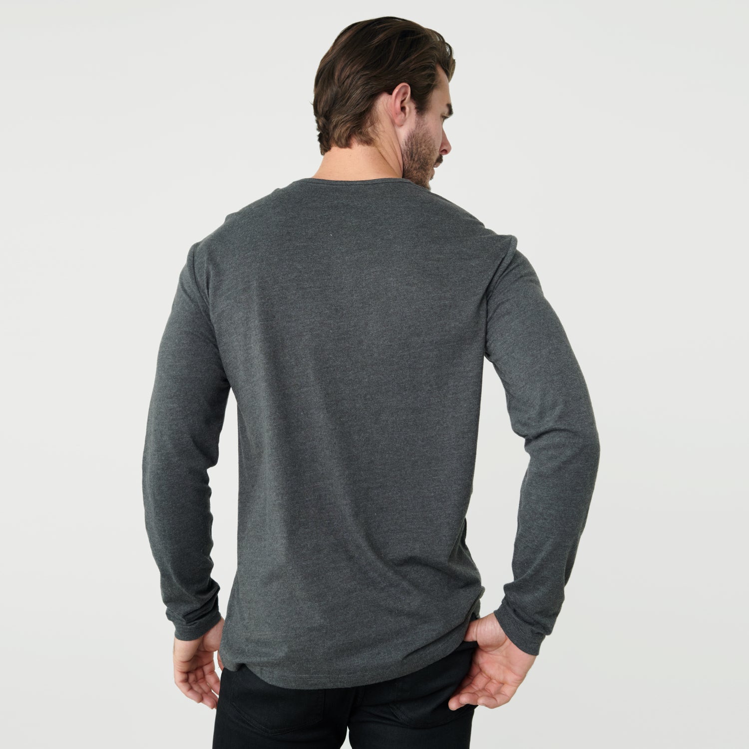 Charcoal Heather Gray Long Sleeve Henley