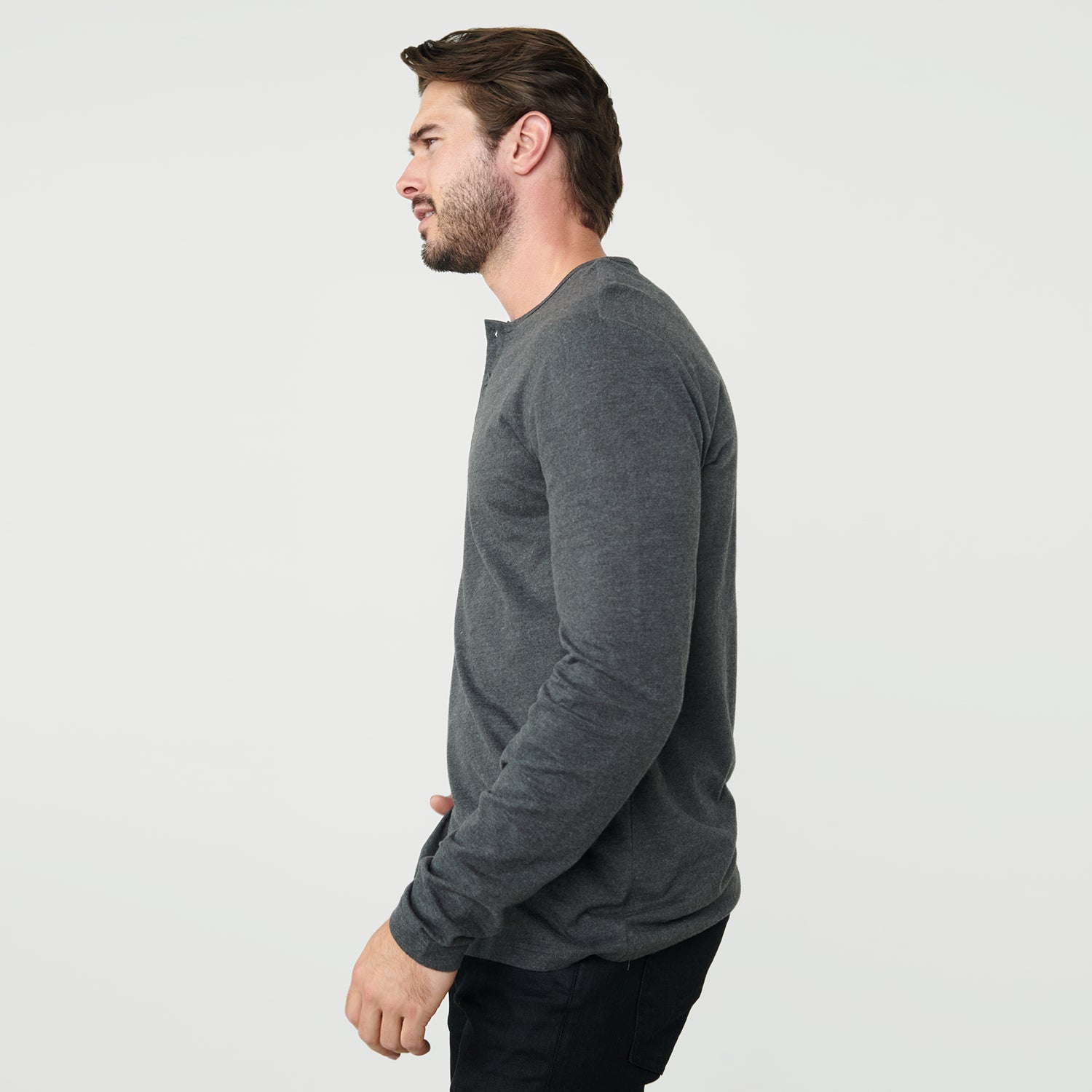 Charcoal Heather Gray Long Sleeve Henley