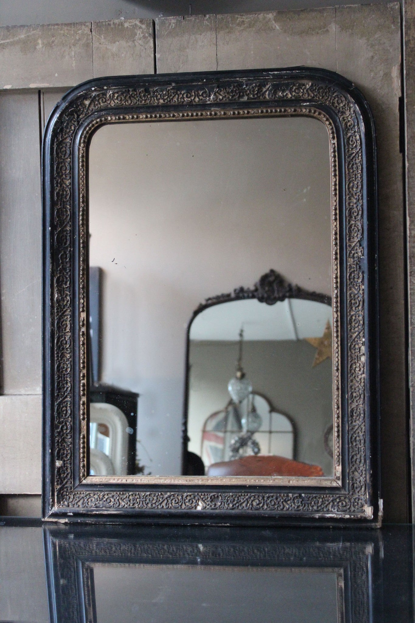  Acme Louis Philippe Wood Mirror in Black : Home & Kitchen