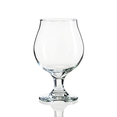 Beer Glass Belgian Style Stemmed Tulip - 16 oz Lambic Beer Glasses - set of 4 w/ coasters