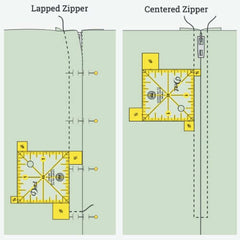 how to use seam width ruler to sew in a zipper