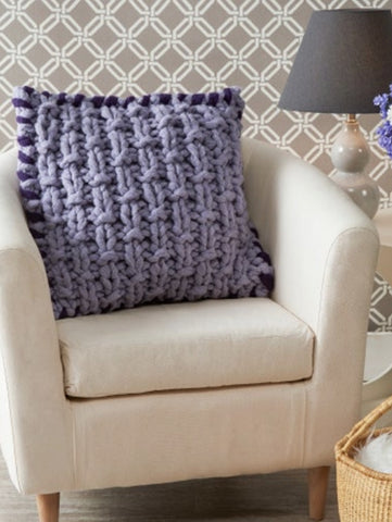 free pillow cover knitting pattern arm knit basketweave stitch