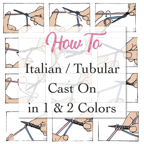 How to do an italian cast on in two colors, how to tubular cast on with lifeline for raglan sweaters