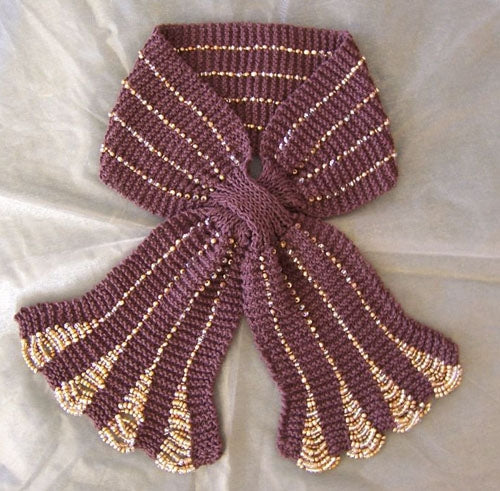 ladies knitted scarf beads knitting pattern lightweight scarf