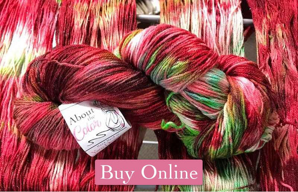 christmas sock yarn red and green with tinsel sparkle perfect for the holidays