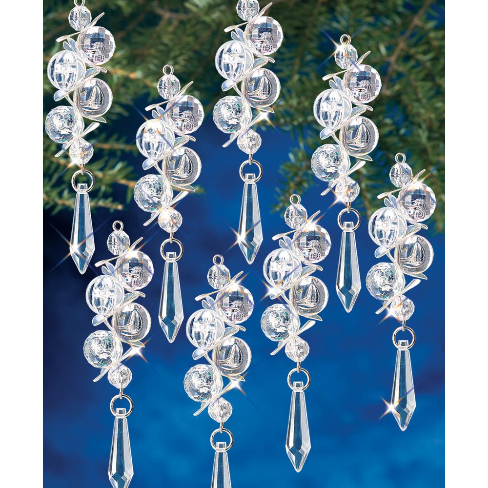 Ornament kit, The Beadery®, plastic, clear, mini snowflakes (5500). Sold  individually. - Fire Mountain Gems and Beads