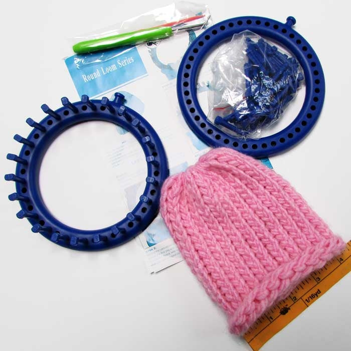 Knituk Round Knitting Loom Set of 4. Extra-pegs Included 