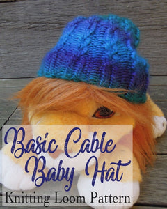 Simple Cabled Baby Hat Loom Knitting Pattern Yarn