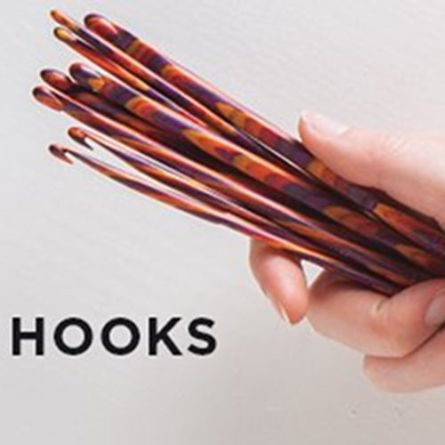 Hand-carved wooden crochet hooks