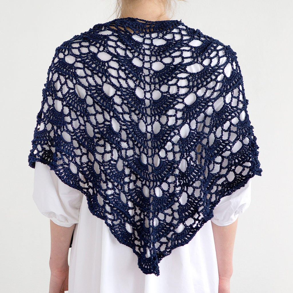 navy lace shawl