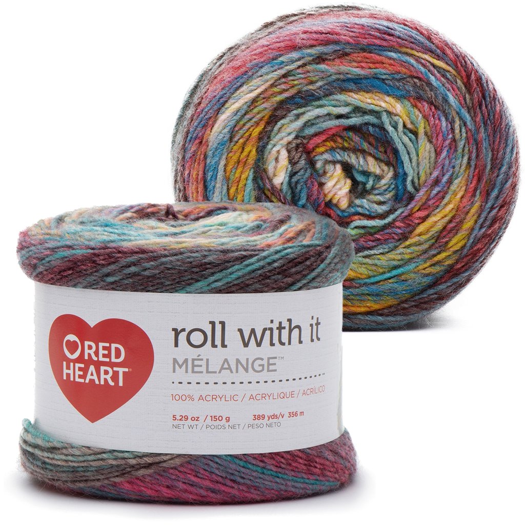 red heart roll with it melange patterns