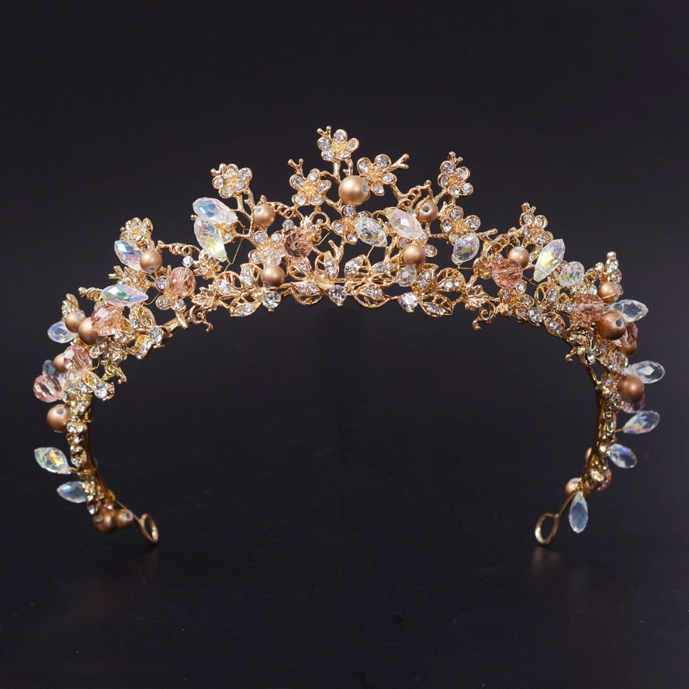 Wholesome Golden Floral Tiara – FairytaleCreators