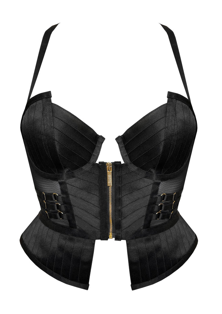 Ava half corset bra embroidered mesh 2008 Jardin, Black