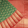 Green Kanjivaram Silk Saree With Floral Butta