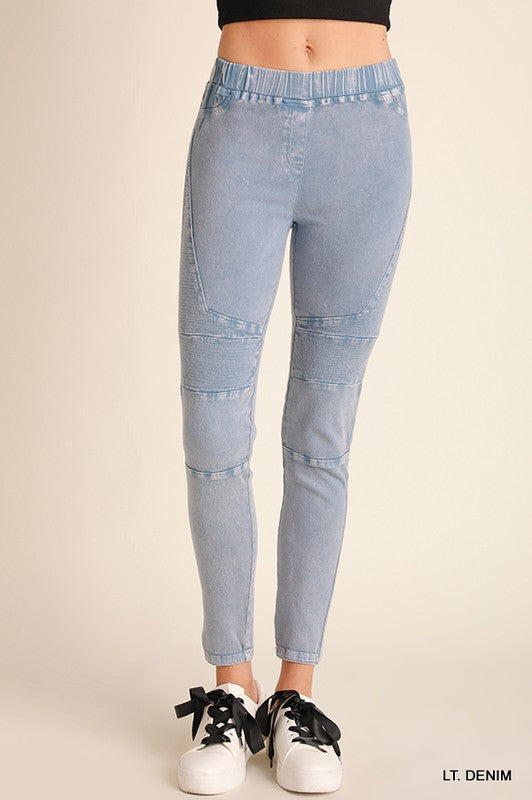 denim moto jeggings