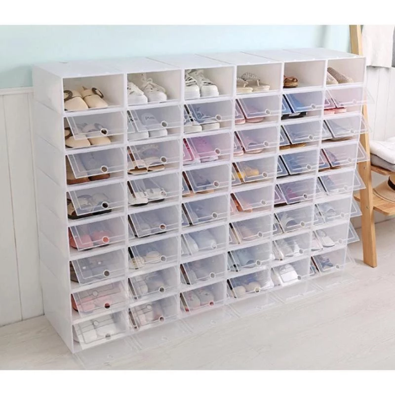 Storage Shoes Box Stackable Clear Plastic Shoe Box For Kids And