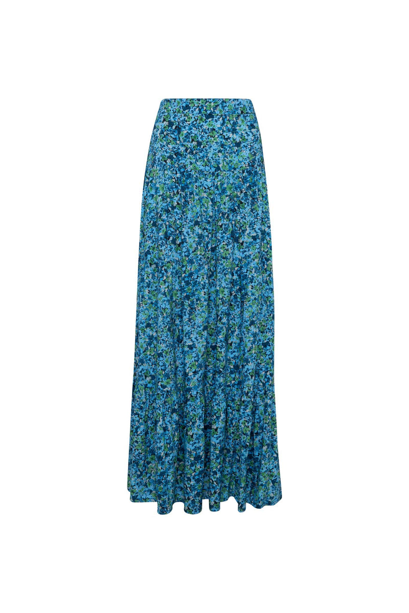 THE SKY HIGH WAISTED MAXI SKIRT - FLORAL EXPLOSION BLUE – State of Georgia