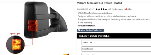 1999-2007 Ford Super Duty tow mirrors by YITAMOTOR