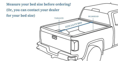 Illustration of how to measure a truck bed