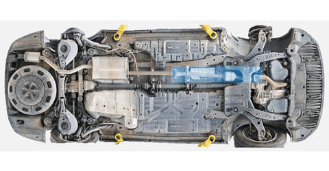 Distribution map of the bottom parts of a modern car