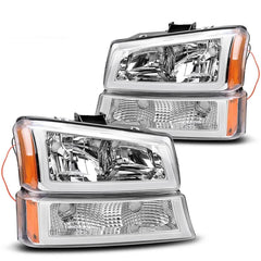 LED Headlights Assembly for 2003-06 DRL Chevy Silverado Avalanche