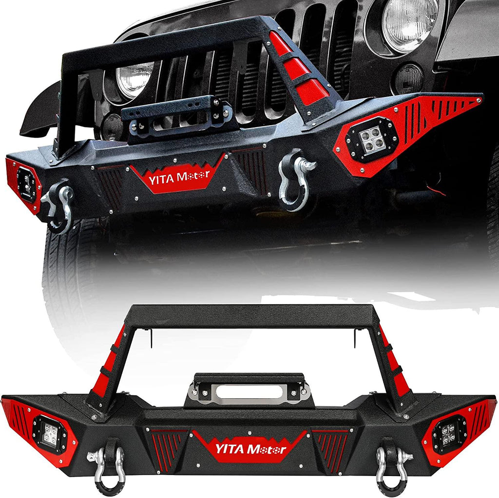 YITAMOTOR® Front Bumper 2007-2018 Jeep Wrangler JK&JKU Unlimited (2/4 –  YITAMotor