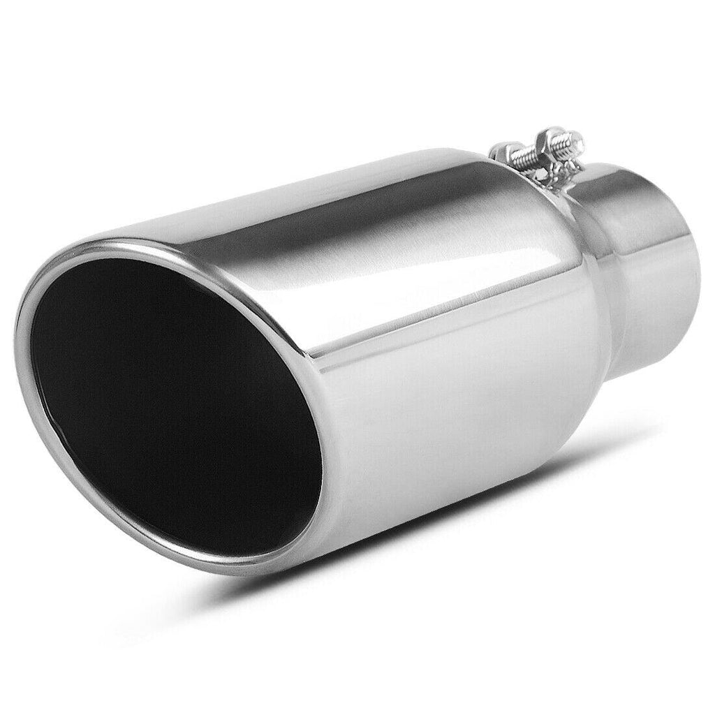 2.5 Inch Inlet Exhaust Tip, 2.5''x4''x9'' Universal Chrome Polished St ...
