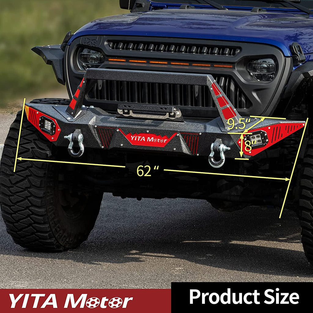 YITAMOTOR® Front Bumper with 2018-2023 Jeep Wrangler JL & Unlimited (2 –  YITAMotor