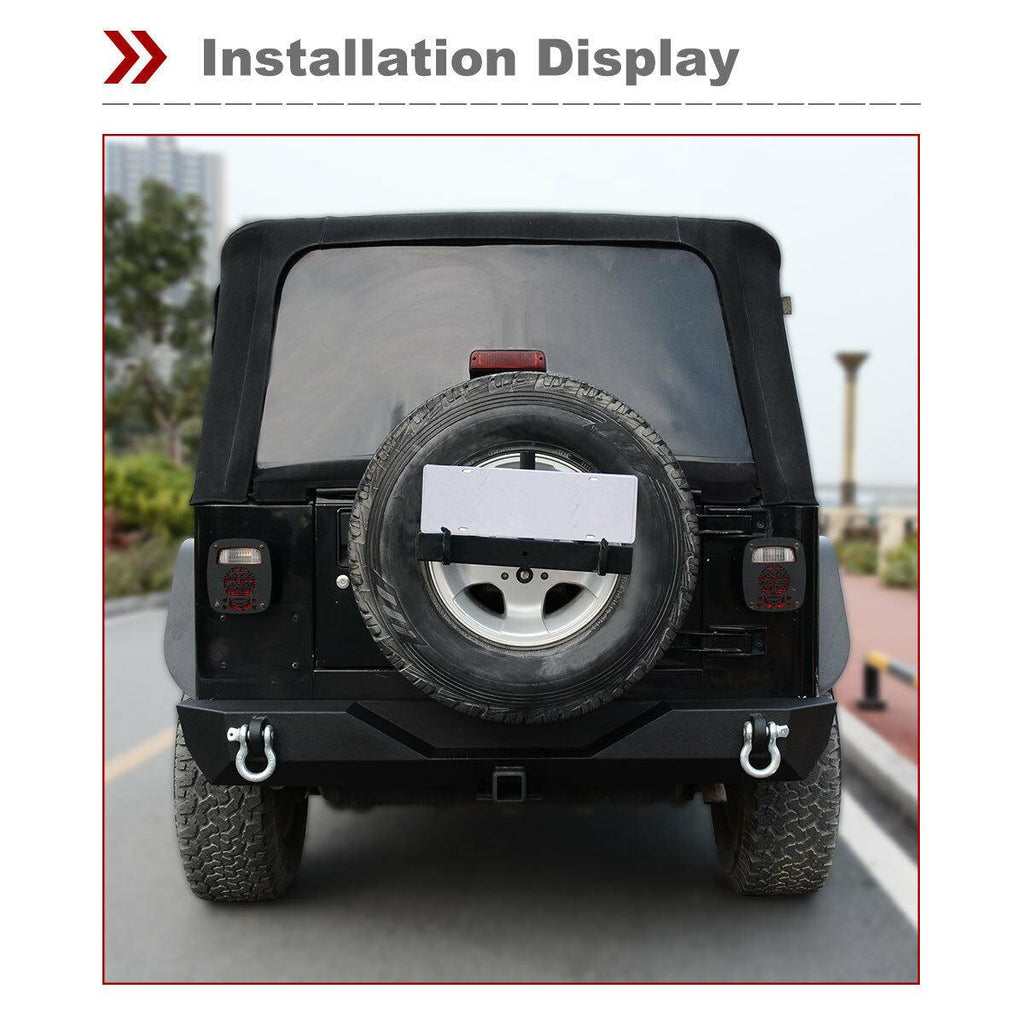 1987-2006 Jeep Wrangler TJ YJ Rear Bumper w/D-rings-YITAMOTOR – YITAMotor