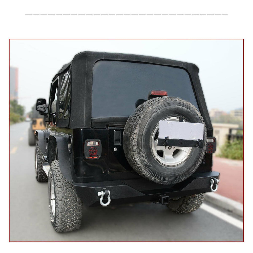 1987-2006 Jeep Wrangler TJ YJ Rear Bumper w/D-rings-YITAMOTOR – YITAMotor