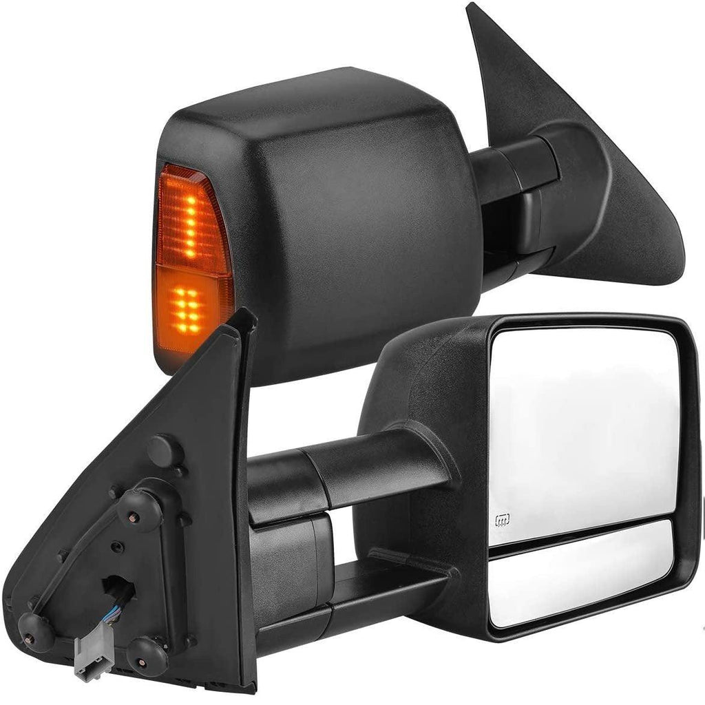 Tow Mirrors For 07-17 Toyota Tundra, Power Control Heated Rear View Mi
