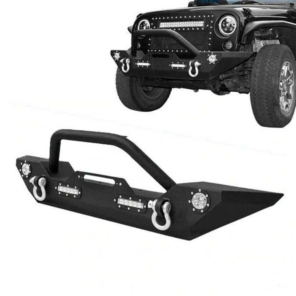 07-18 Jeep Wrangler JK Front Bumper with LED Light & D-ring-YITAMOTOR –  YITAMotor