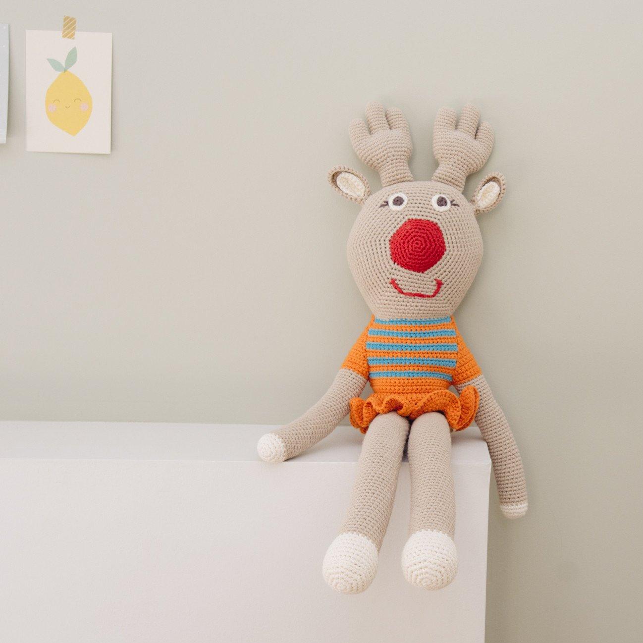 big reindeer stuffed animal