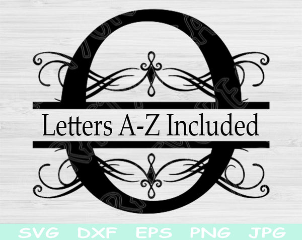 4 Letter Circle Monogram Cutting File SVG DXF EPS