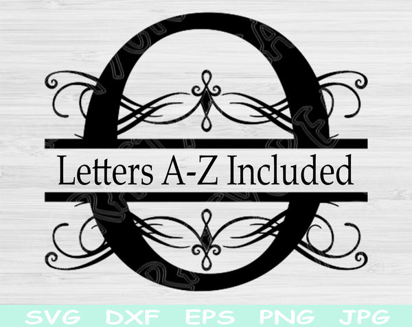 Rose Monogram SVG, Floral Split Name Monogram Svg. Vector Cut file For  Silhouette, Cricut, Pdf Eps Png Dxf, Stencil, Decal, Pin, Sticker.