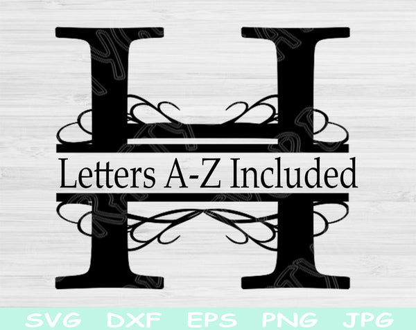 Flora A-Z Alphabet Split Monogram - Free SVG Cut Files