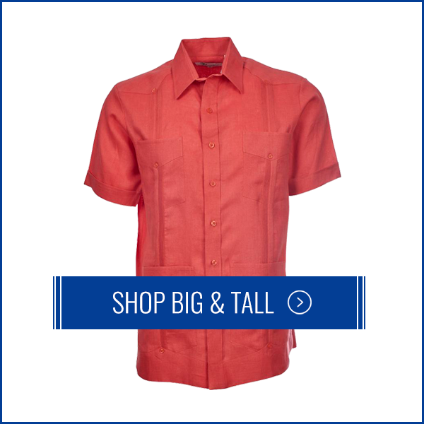 Red Big and Tall Guayabera