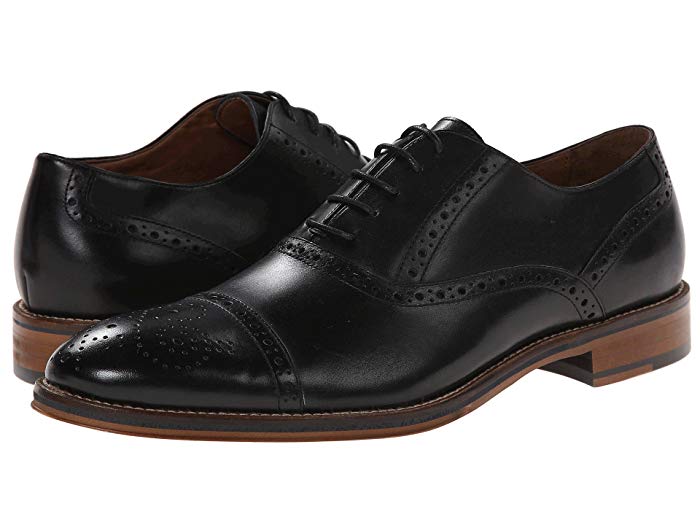 johnston and murphy black cap toe