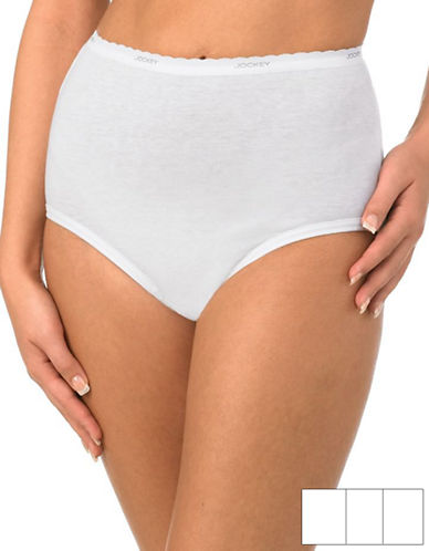 Jockey Women's Classic 3-pack White French Cut Briefs, High Cut