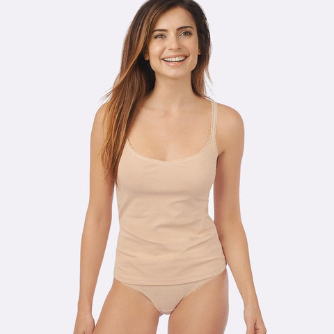 1pc Women's Apricot Shapewear Camisole With Ribbon And Lace Detail