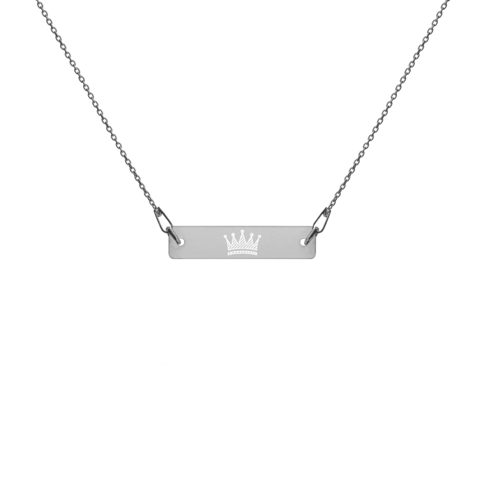 Engraved Silver Bar Chain Necklace – Pro Black Republican